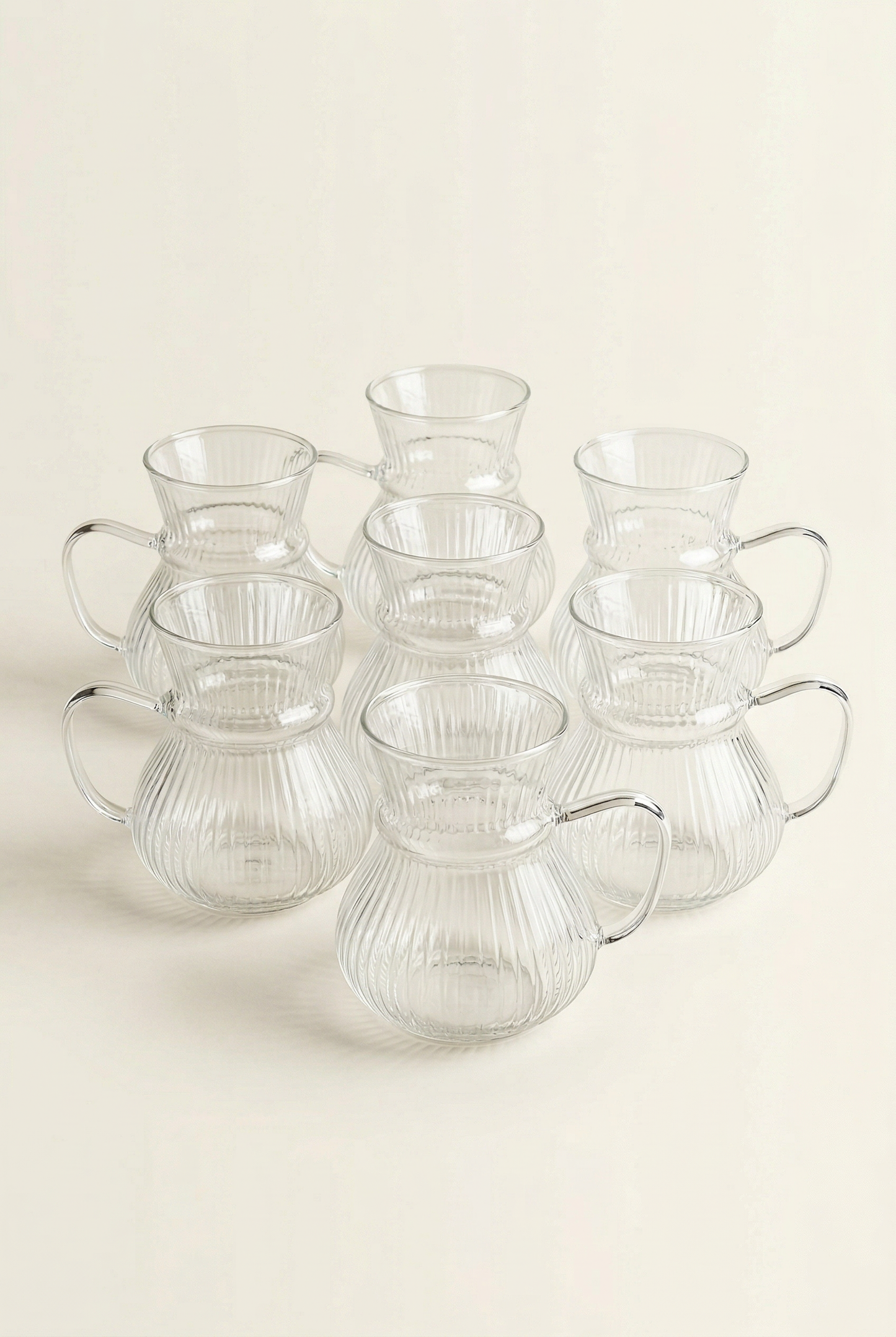 6'lı Rölyefli Tasarım Cam Bardak - 250 ML KOD: TUTKU-2451