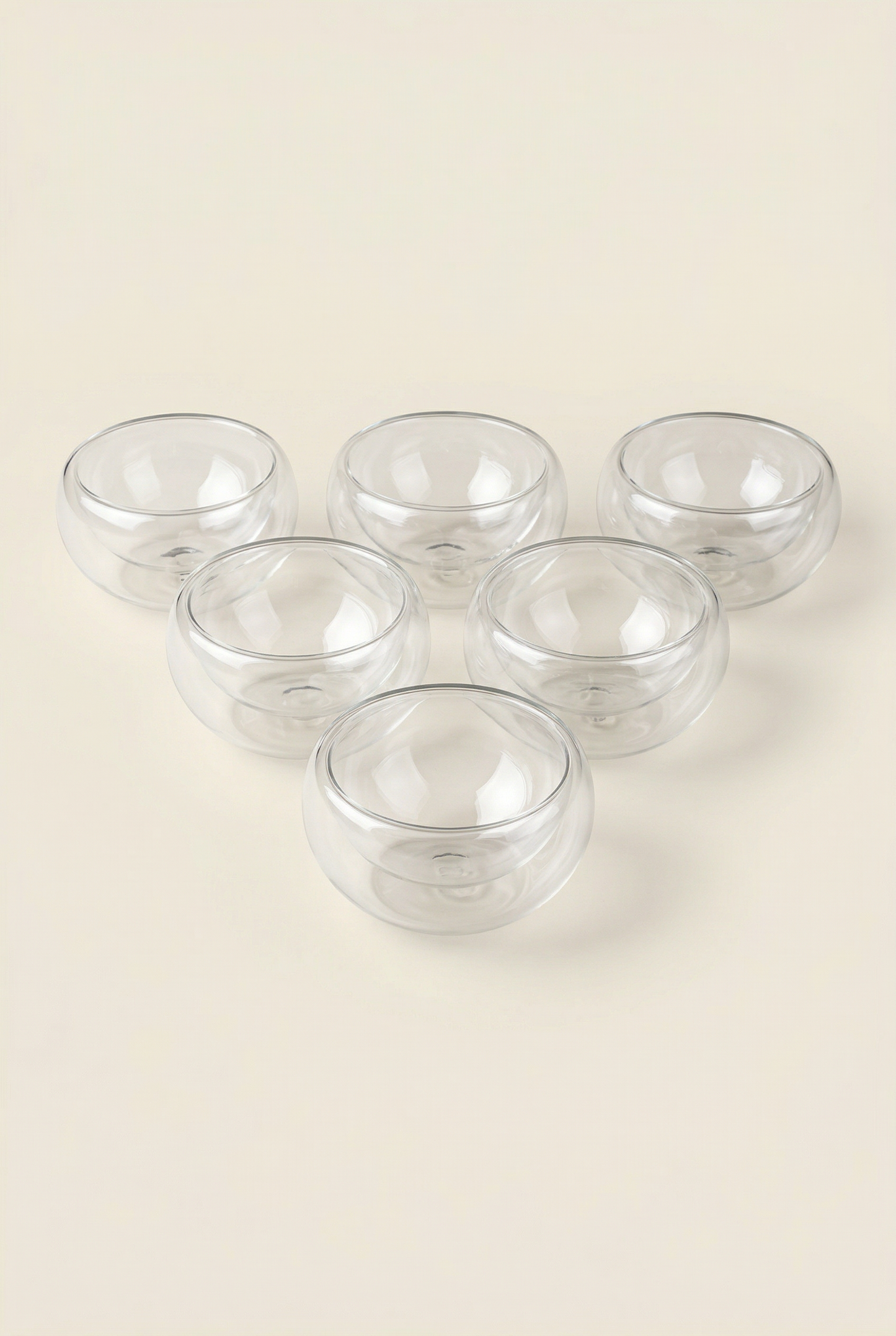 6'lı Çift Cidarlı Cam Kase 100 Ml KOD: TUTKU-2140