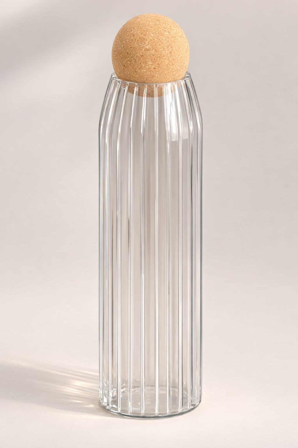 960 Ml Mantar Kapaklı Rölyefli Cam Kavanoz - 25 Cm KOD: TUTKU-2754