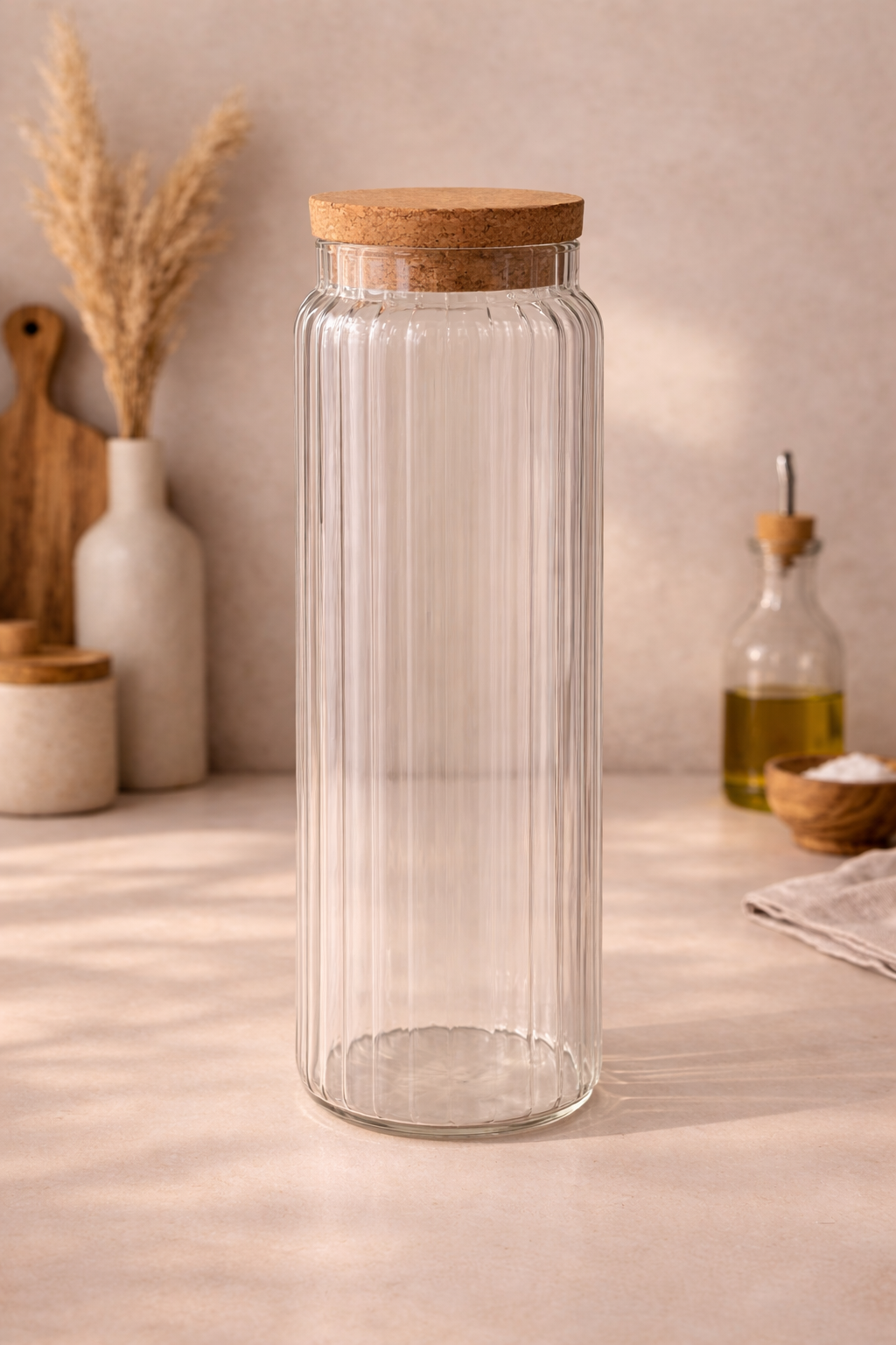 1020 Ml Mantar Kapaklı Cam Kavanoz - 26 Cm KOD: TUTKU-2752