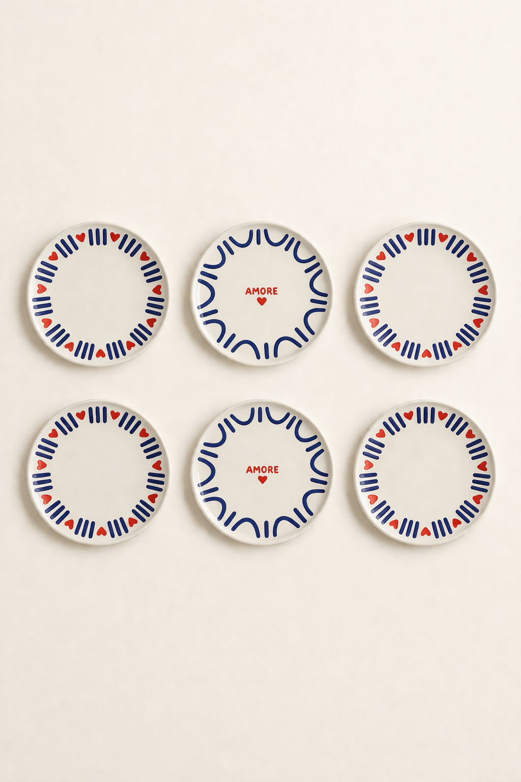 Amore Serisi 6'lı Pasta Tabağı - 20 Cm KOD: TUTKU-3216