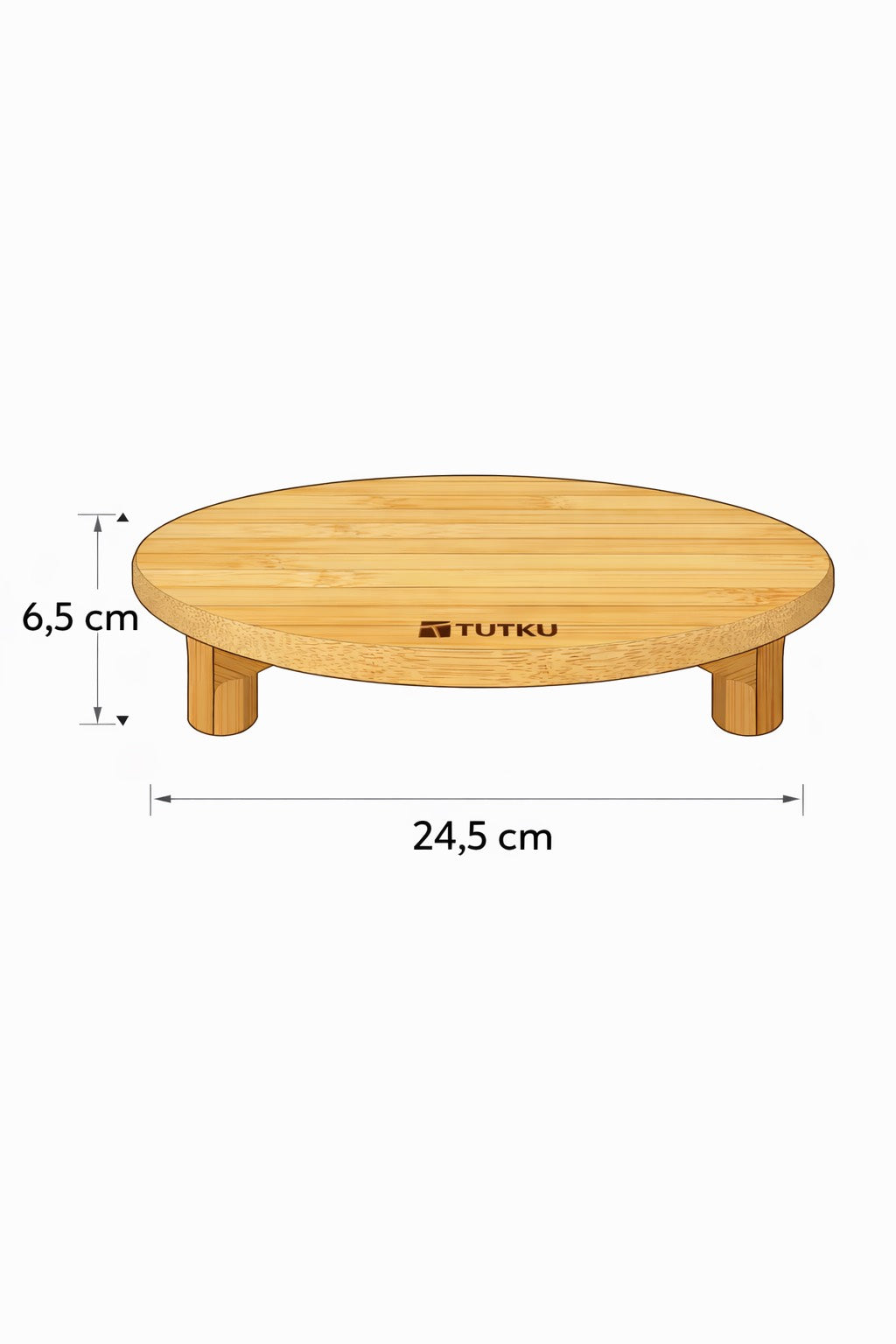 Ayaklı Bambu Sunumluk (24*24*6,5 Cm) KOD: TUTKU-2237