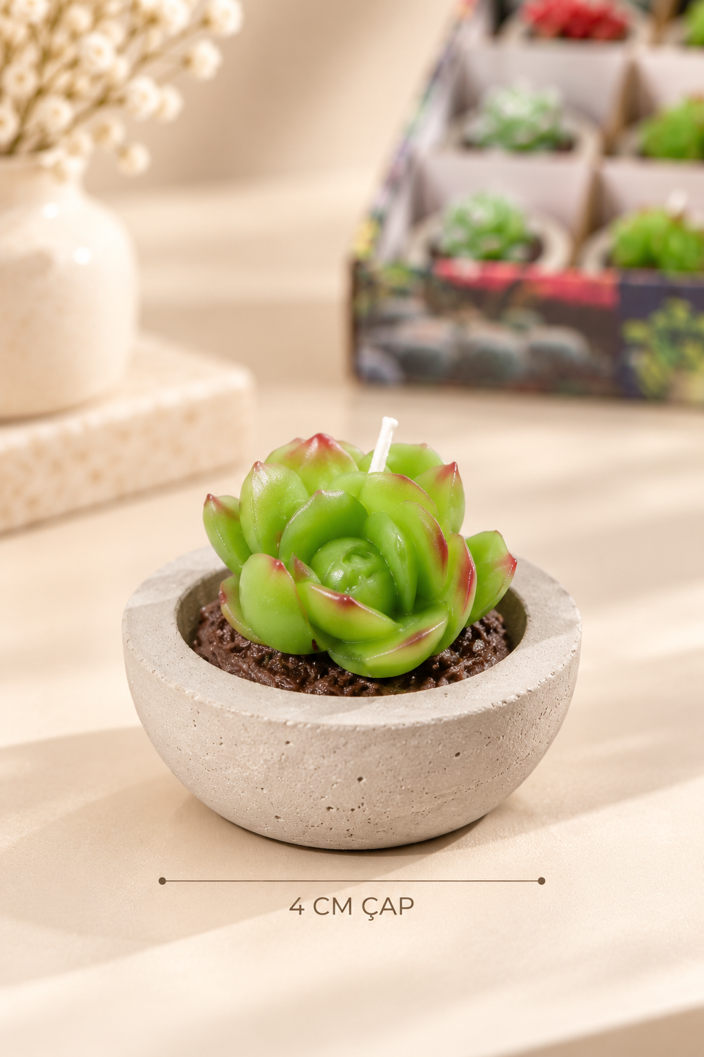 Saksılı Çiçek Mum *0547* KOD: TUTKU-2477