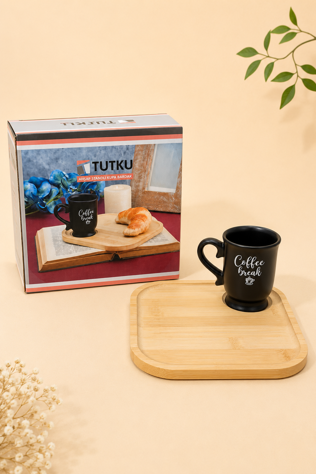 Bambu Kare Tepsili Kupalı Atıştırmalık KOD: TUTKU-1413