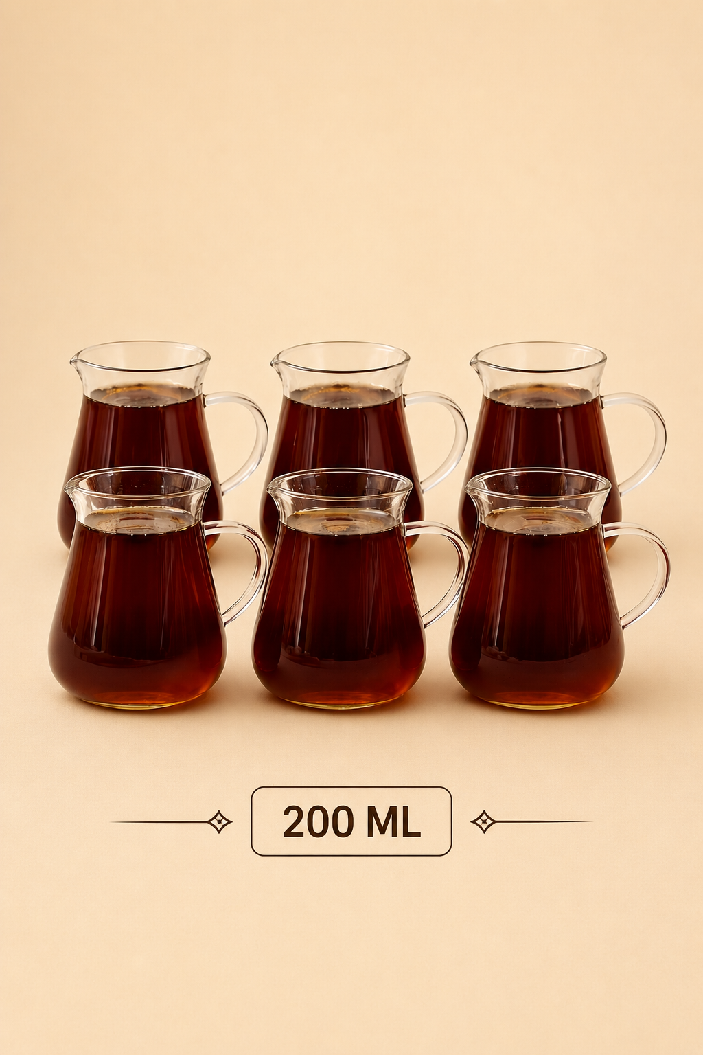 6'lı Kulplu Cam Çay Bardağı KOD: TUTKU-3195