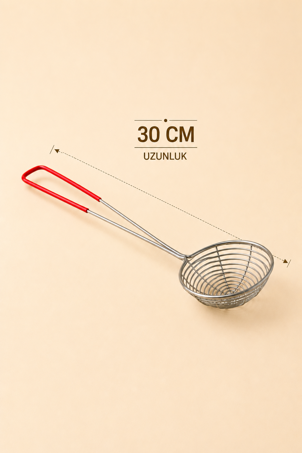 30 Cm Metal Saplı Orta Kevgir KOD: TUTKU-2619
