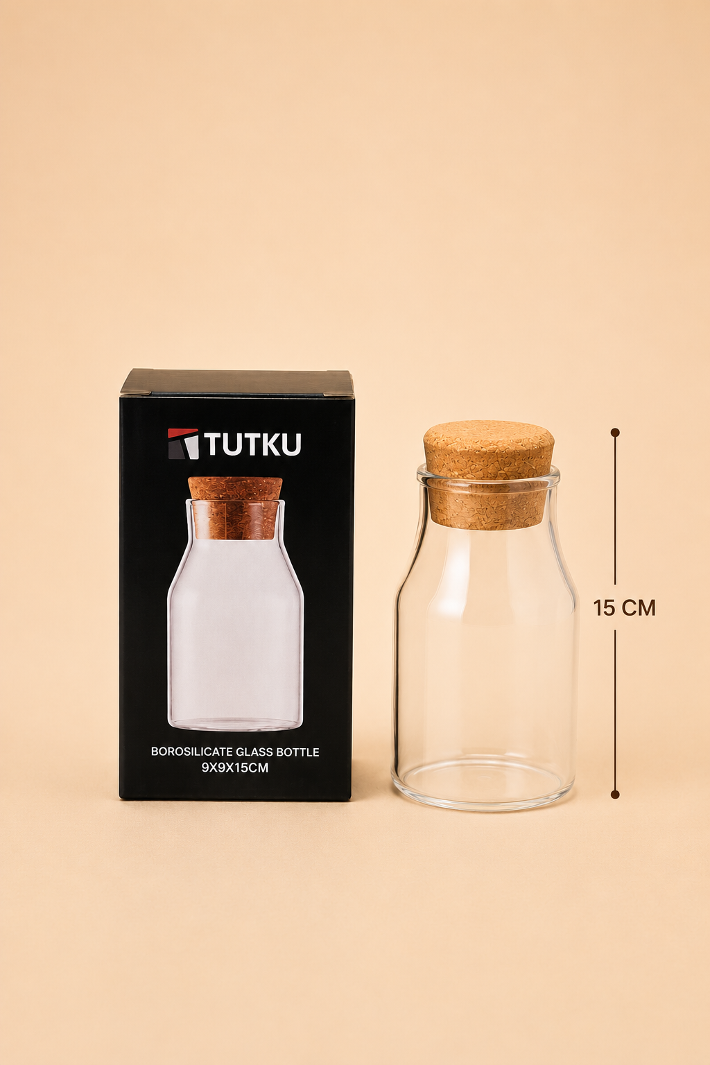 Mantar Kapaklı Cam Kavanoz Küçük KOD: TUTKU-2872