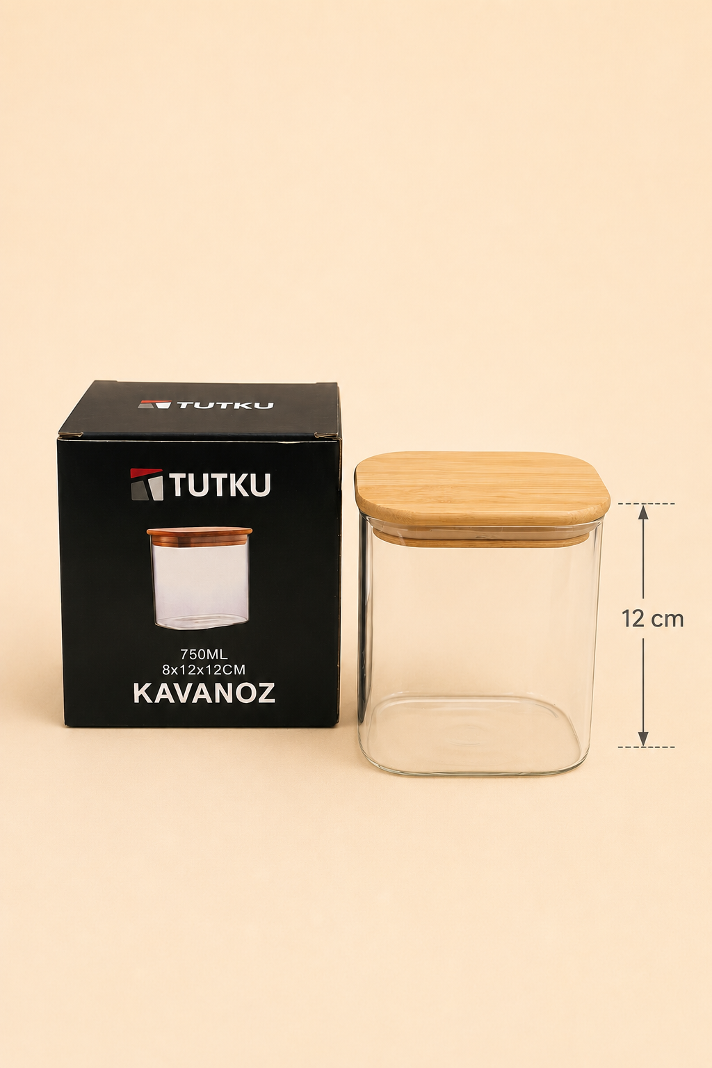 Bambu Kapaklı Cam Kavanoz KOD: TUTKU-3124