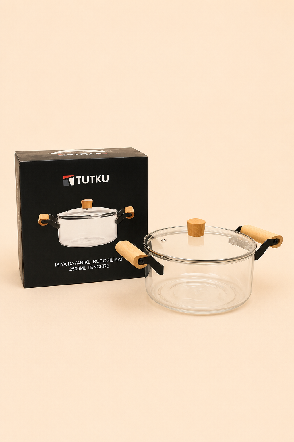 Kapaklı Cam Tencere 2,5 Litre KOD: TUTKU-2889