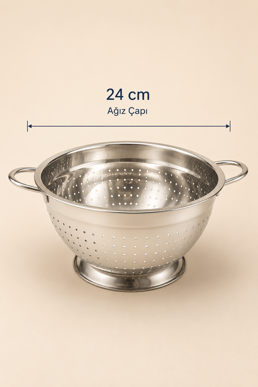 Paslanma Çelik Süzgeç 24 Cm KOD: TUTKU-3296