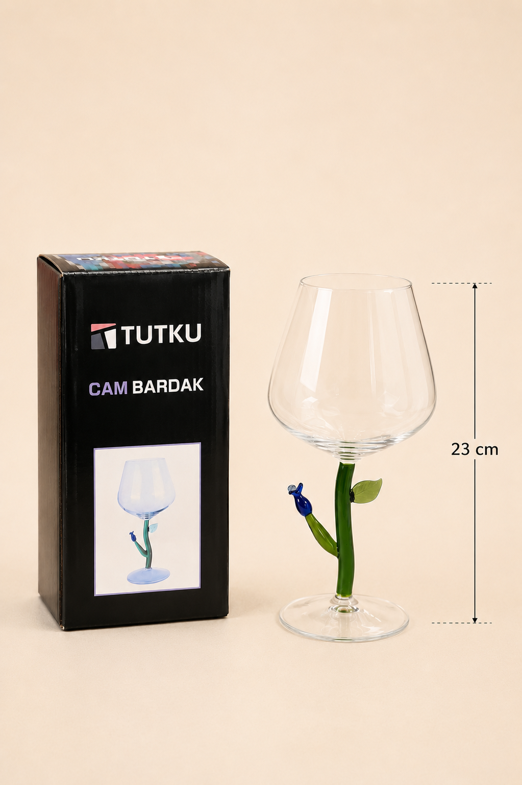 Büyük Cam Kadeh Yapraklı Model (Adet) KOD: TUTKU-1296