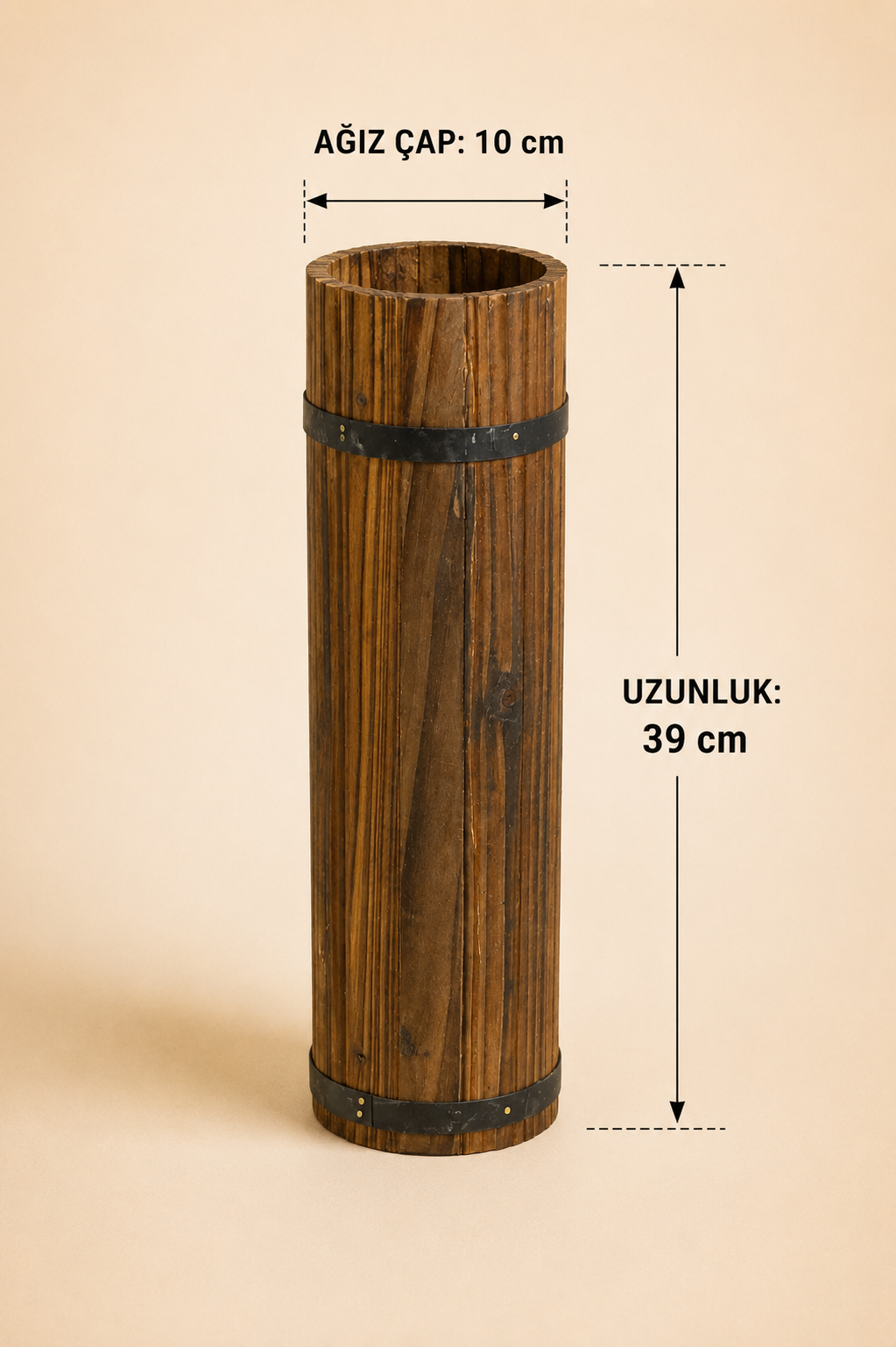 Ahşap Vazo KOD:TUTKU-3444
