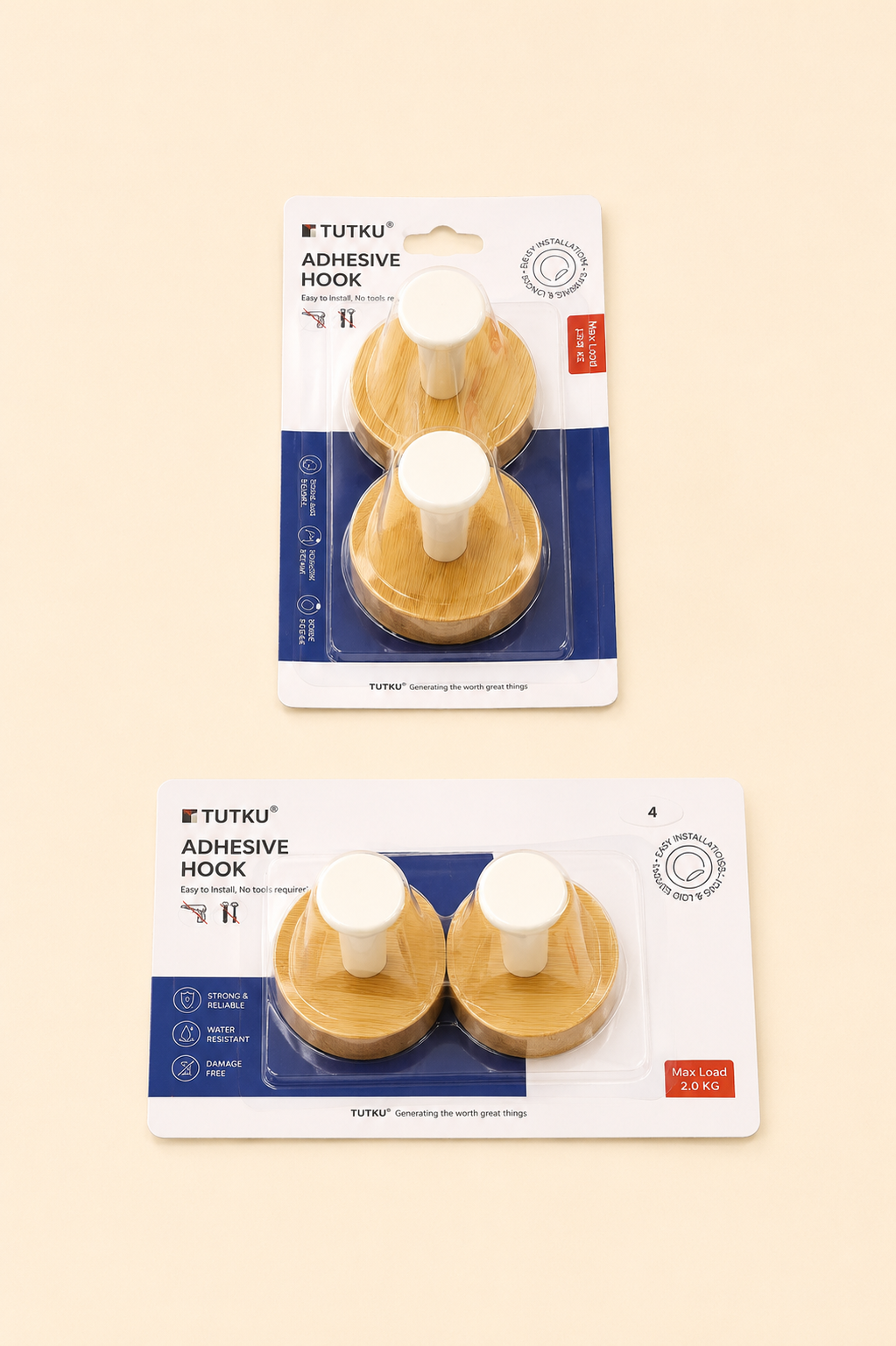 Kartelada 2'li Yuvarlak Bambu Askı 2 KG KOD:TUTKU-3470