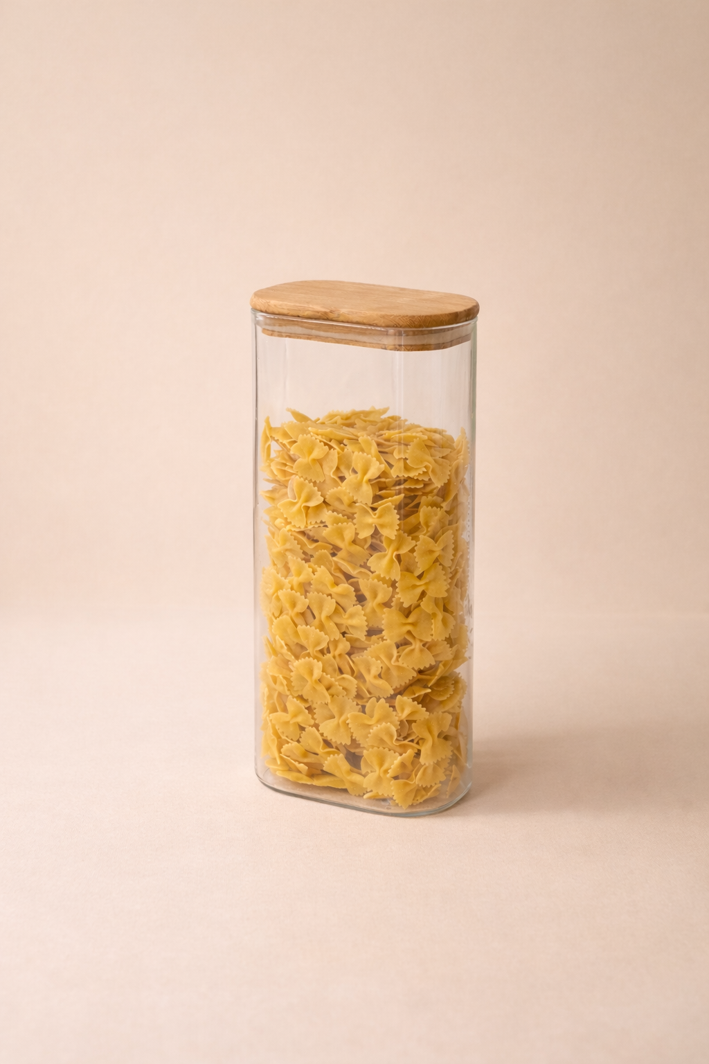 2000 Ml Bambu Kapaklı Cam Kavanoz - (12x8x27 Cm) KOD: TUTKU-2858