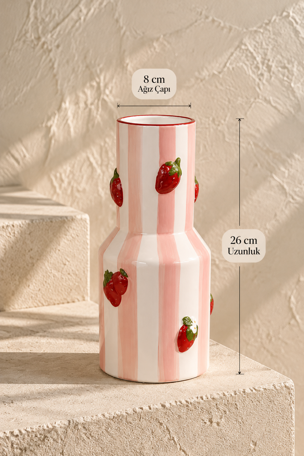 Strawberry Seramik Vazo 26 Cm *45766*