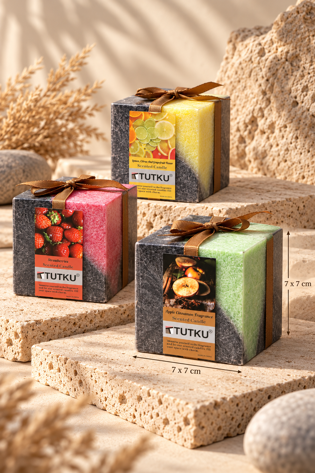 Kare Baton Mum Küçük (7x7 Cm) *45256* KOD: TUTKU-3732