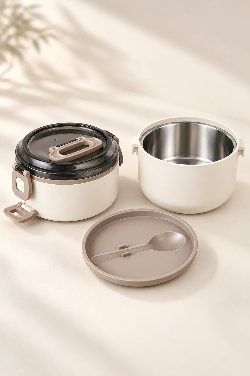 2 Katlı Yuvarlak Lunch Box 1600 ml *45338*12* TUTKU-3741