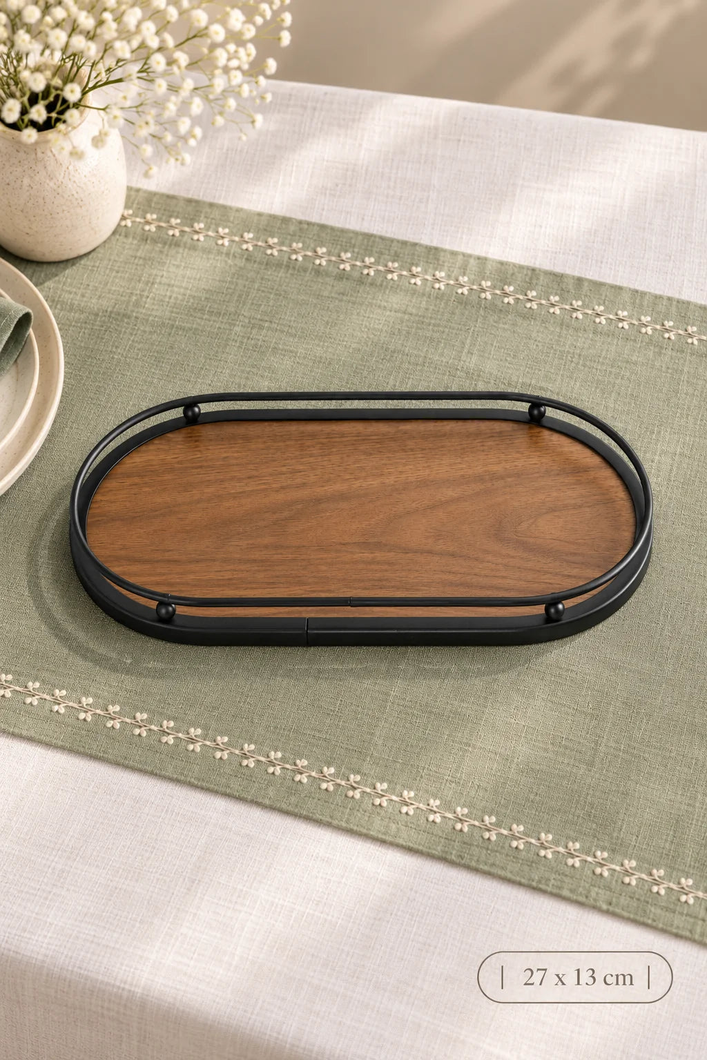 Ahşap Oval Sunumluk Paket:6*45780*60* TUTKU-3837