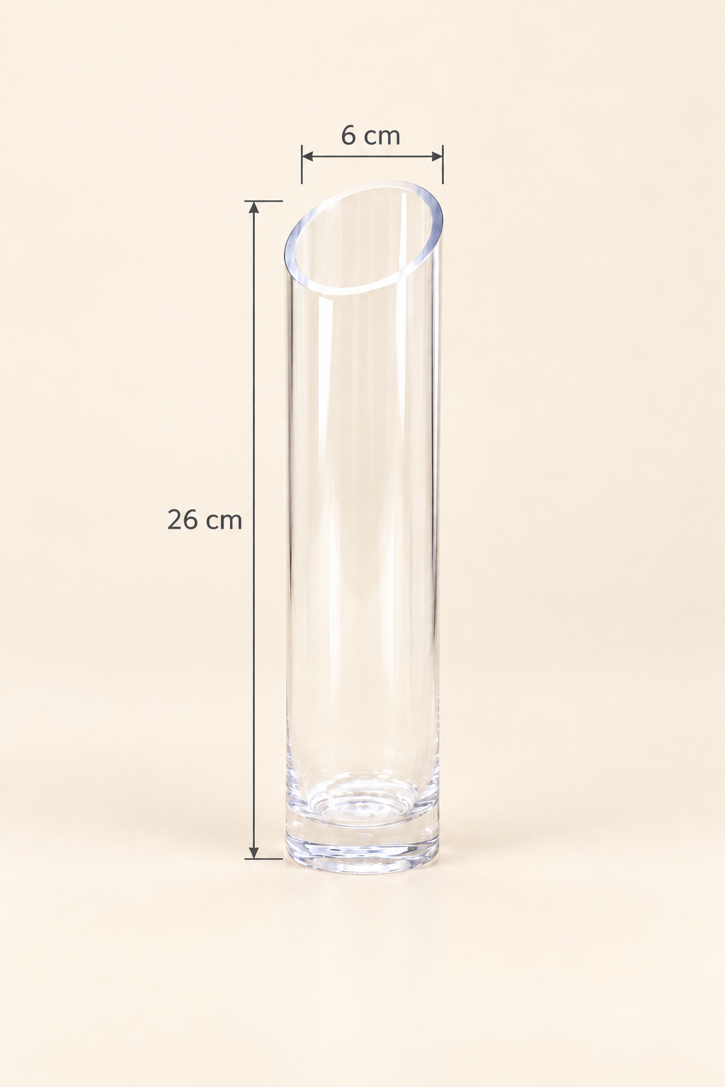 Cam Uzun Kesme Vazo Küçük - 26 cm *MV-2896*24*
