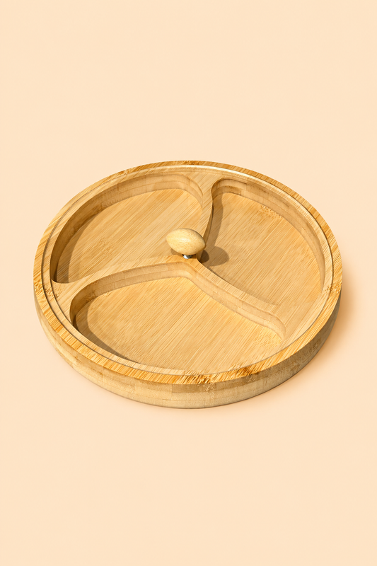 23 Cm Bambu 3 Bölme Kapaklı Sunumluk Küçük KOD: TUTKU-2251