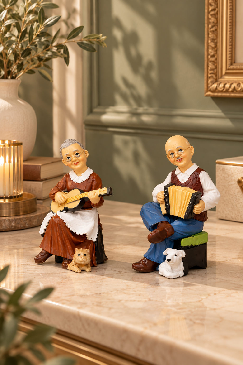Dekoratif Müzisyen Nene Dede Biblo 10 Cm