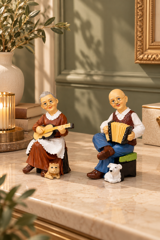 Dekoratif Müzisyen Nene Dede Biblo 10 Cm