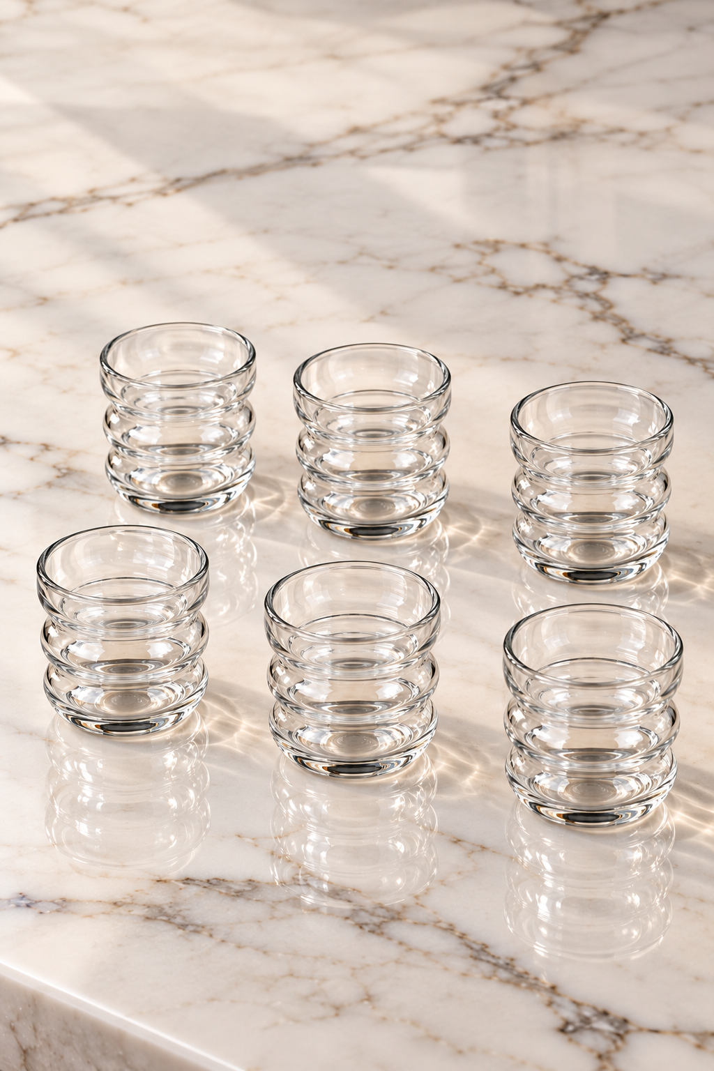 100 Ml 6'lı Borosilikat Cam Burgulu Kahve Yanı Bardak KOD: TUTKU-3196