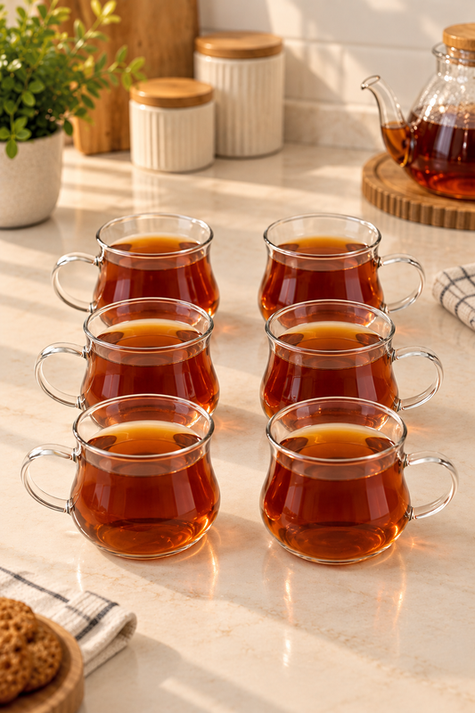 6'lı Borosilikat Çay Fincanı 200 ML KOD: TUTKU-3051