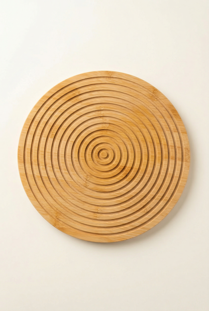 28 Cm Yuvarlak Bambu Sunum Tahtası KOD: TUTKU-2222