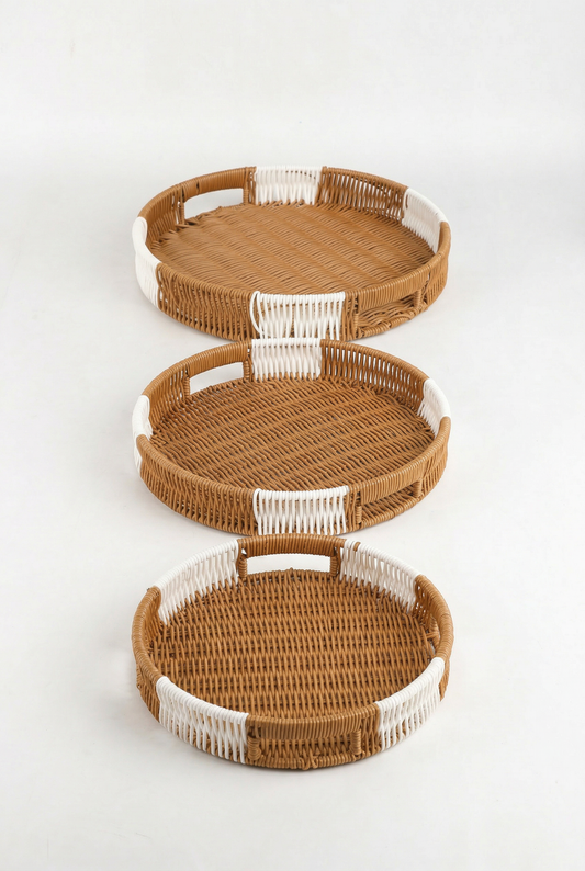 3'lü Yuvarlak Rattan Sepet & Organizer  KOD: TU51706 S/3