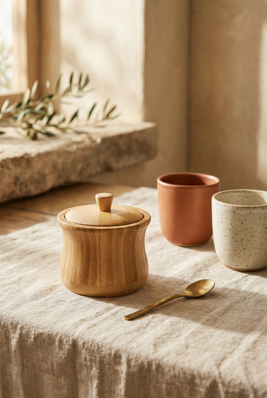 8 Cm Bambu Kapaklı Şekerlik KOD: TUTKU-2242