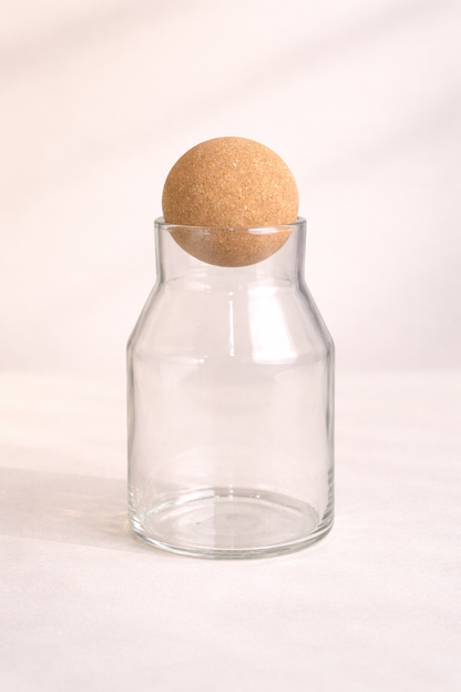 700 Ml Mantar Kapaklı Cam Kavanoz - 15 Cm - KOD: TUTKU-2565
