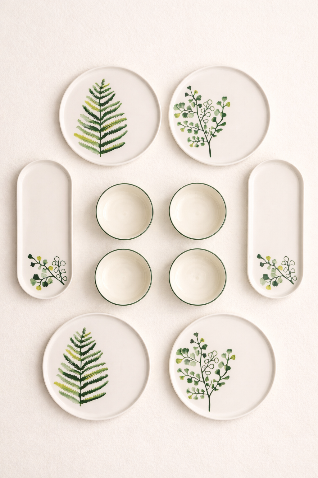 Green Flowers Serisi 10 Parça 4 Kişilik Kahvaltı Takımı KOD: TUTKU-3227