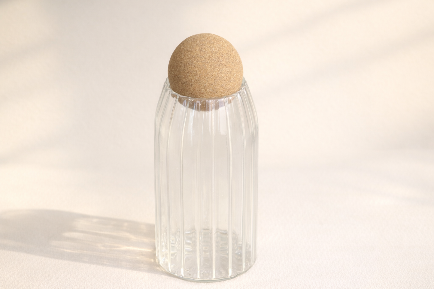 520 Ml Mantar Kapaklı Rölyefli Cam Kavanoz - 15 Cm KOD: TUTKU-2122