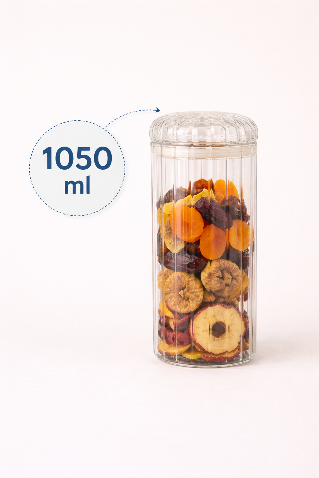 1050 Ml Vakum Kapaklı Borosilikat Cam Kavanoz KOD: Tutku-3115