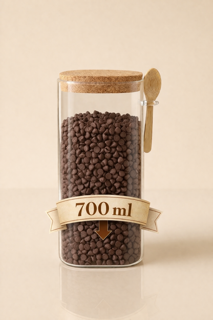700 Ml Mantar Kapaklı Kaşıklı Cam Kavanoz KOD: TUTKU-2861