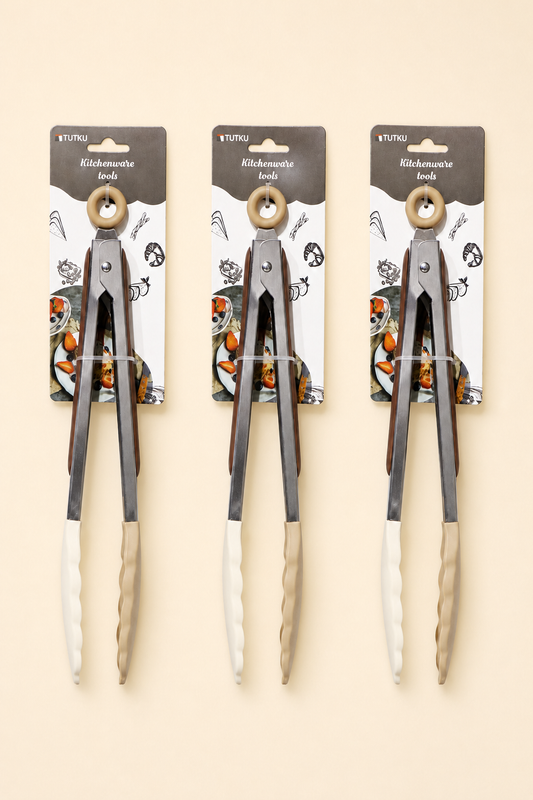 23 Cm Metal Gövde Silikon Maşa Küçük Boy KOD: 0314