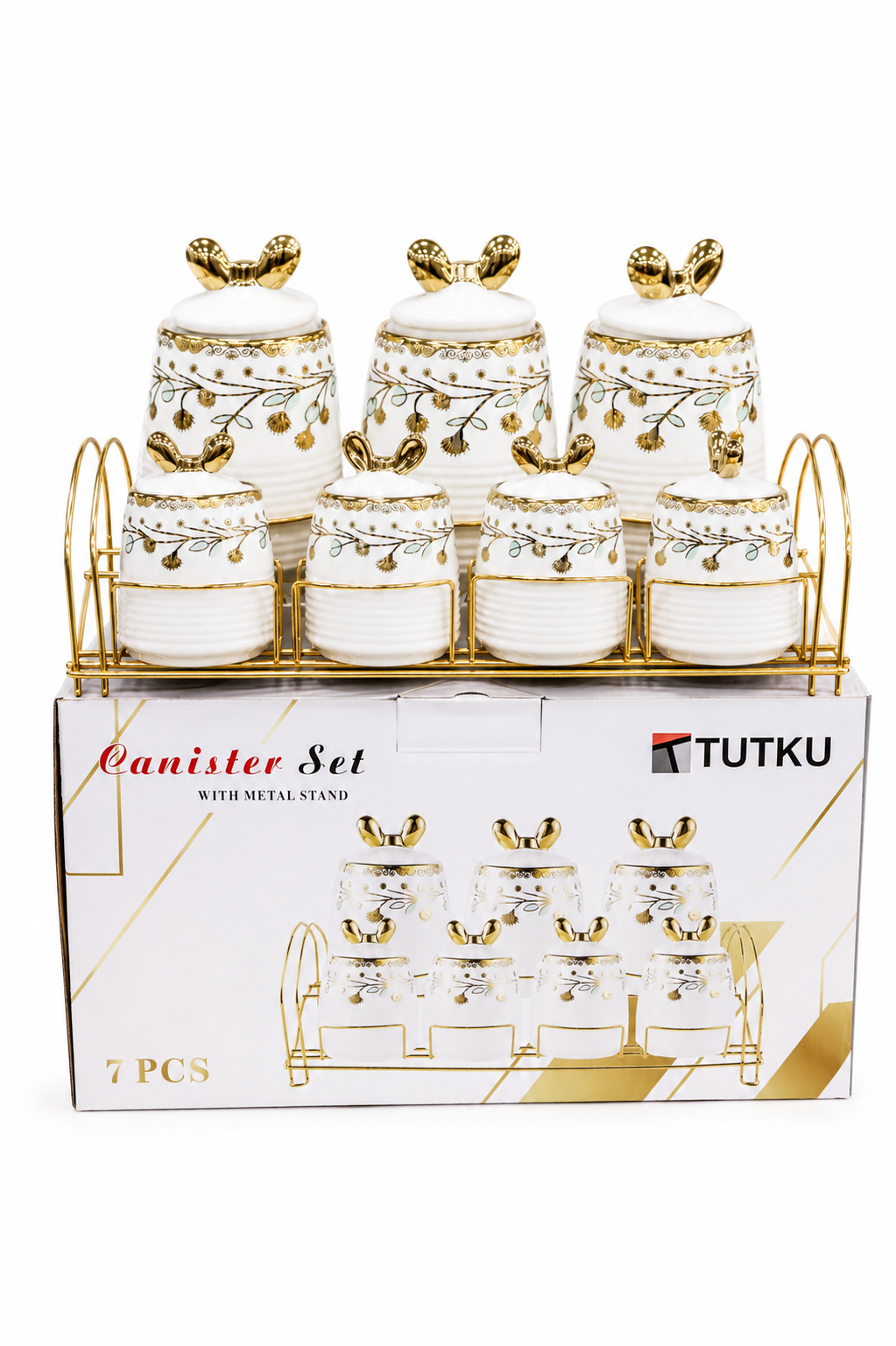 Metal Standlı Porselen 7'li Baharatlık KOD: TUTKU-2794