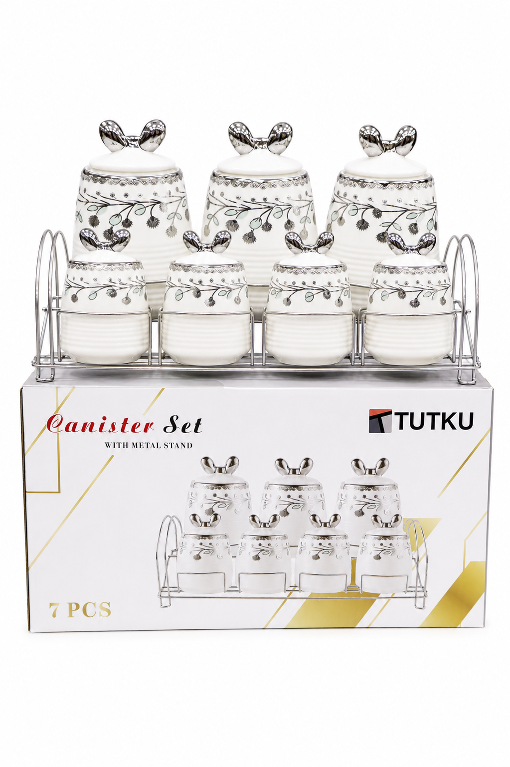 Metal Standlı Porselen 7'li Baharatlık KOD: TUTKU-2794