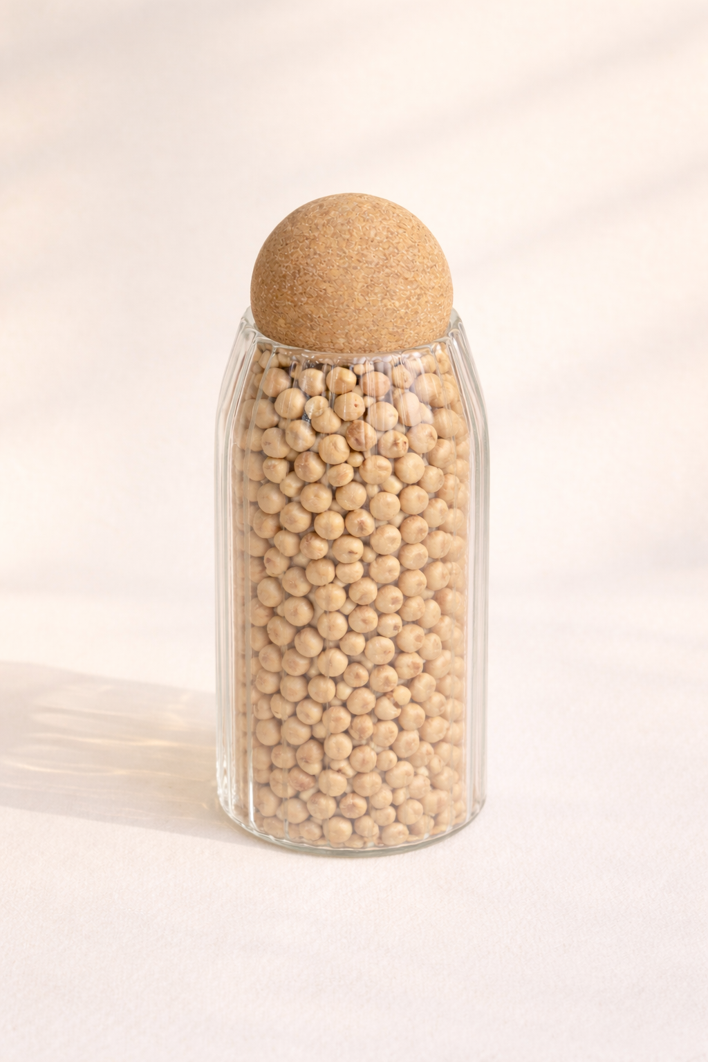 520 Ml Mantar Kapaklı Rölyefli Cam Kavanoz - 15 Cm KOD: TUTKU-2122