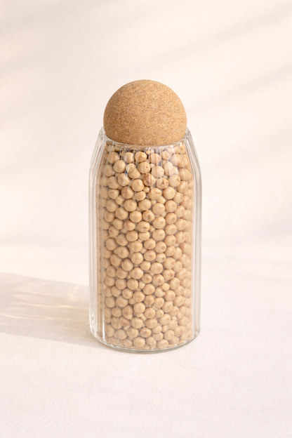 520 Ml Mantar Kapaklı Rölyefli Cam Kavanoz - 15 Cm KOD: TUTKU-2122