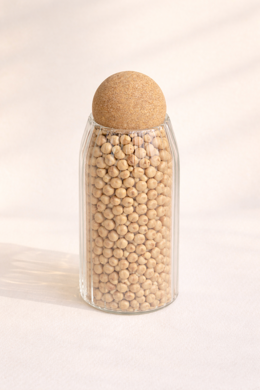 520 Ml Mantar Kapaklı Rölyefli Cam Kavanoz - 15 Cm KOD: JML-A-RM005