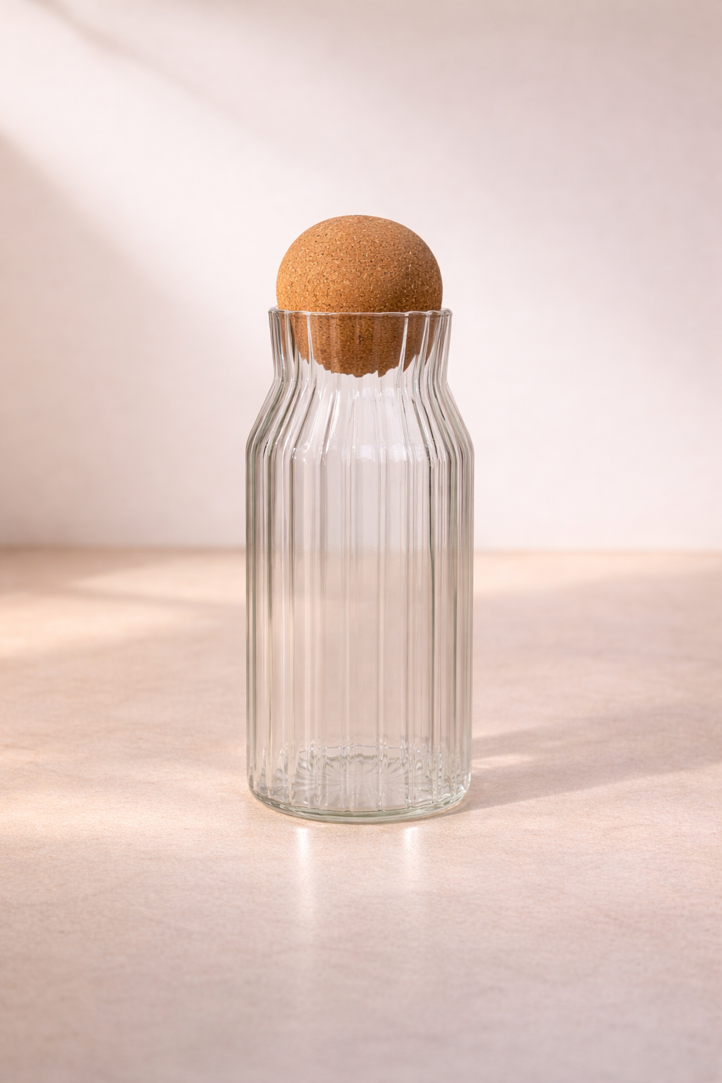 790 Ml Mantar Kapaklı Çizgili Kavanoz - 20 Cm KOD: TUTKU-2124