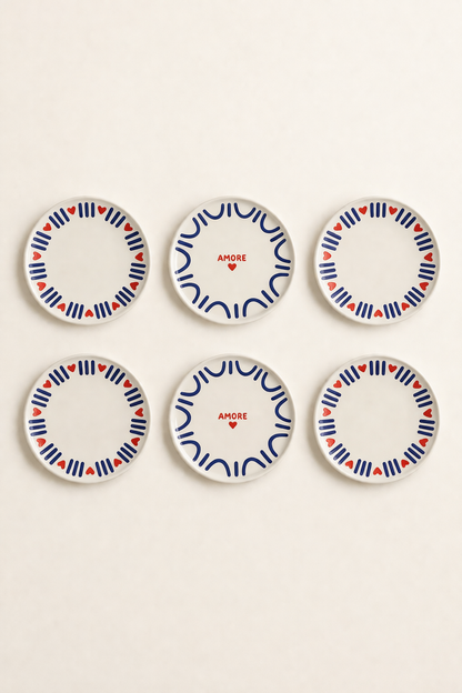 Amore Serisi 6'lı Pasta Tabağı - 20 Cm KOD: TUTKU-3216