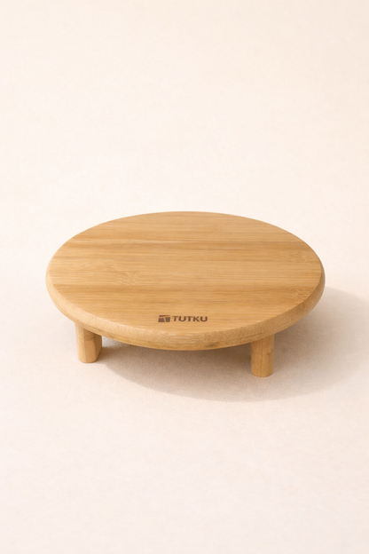 Ayaklı Bambu Sunumluk (24*24*6,5 Cm)  KOD: TUTKU-2237