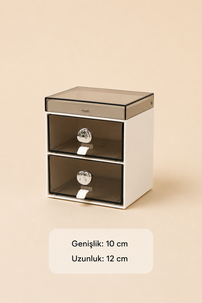 2 Çekmeceli Kapaklı 3 Bölmeli Organizer KOD: TUTKU-3243