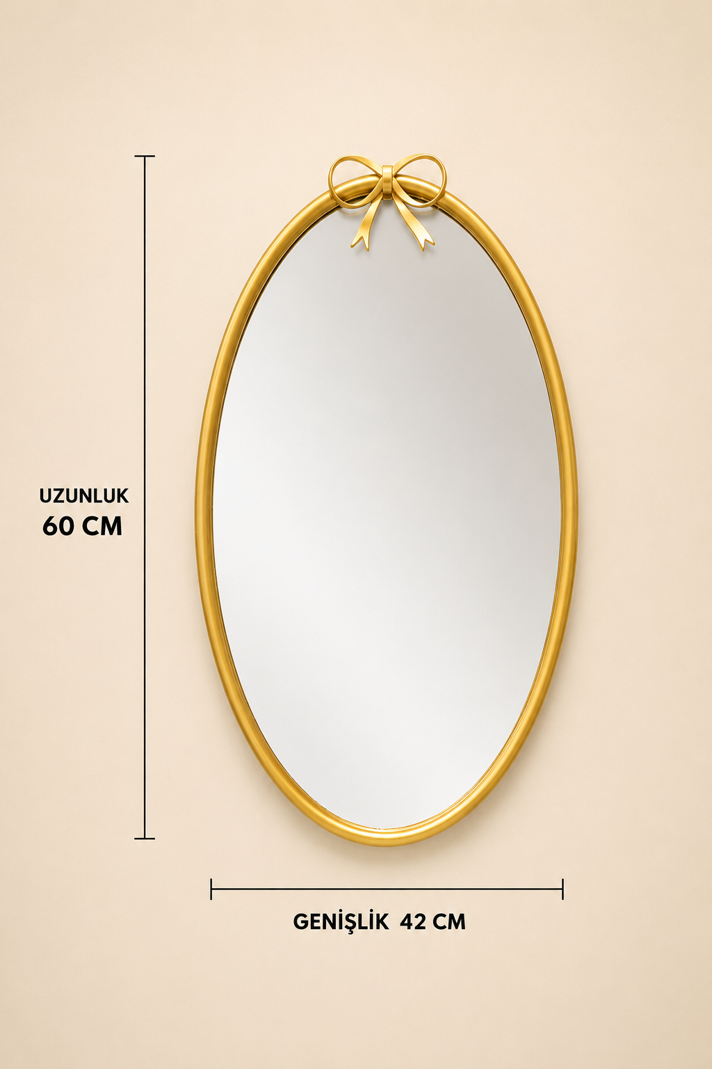 Dekoratif Duvar Aynası Oval (62X40 Cm)  KOD: TUTKU-3206