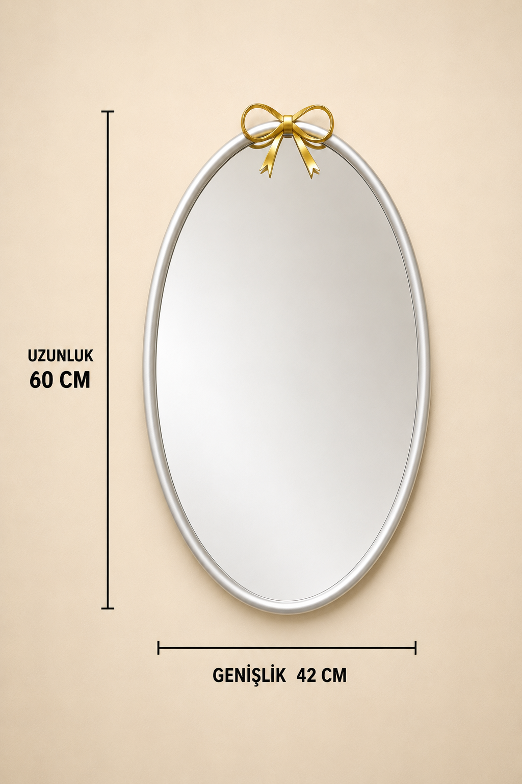 Dekoratif Duvar Aynası Oval (62X40 Cm)  KOD: TUTKU-3206