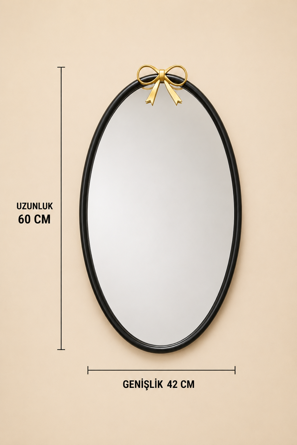 Dekoratif Duvar Aynası Oval (62X40 Cm)  KOD: TUTKU-3206