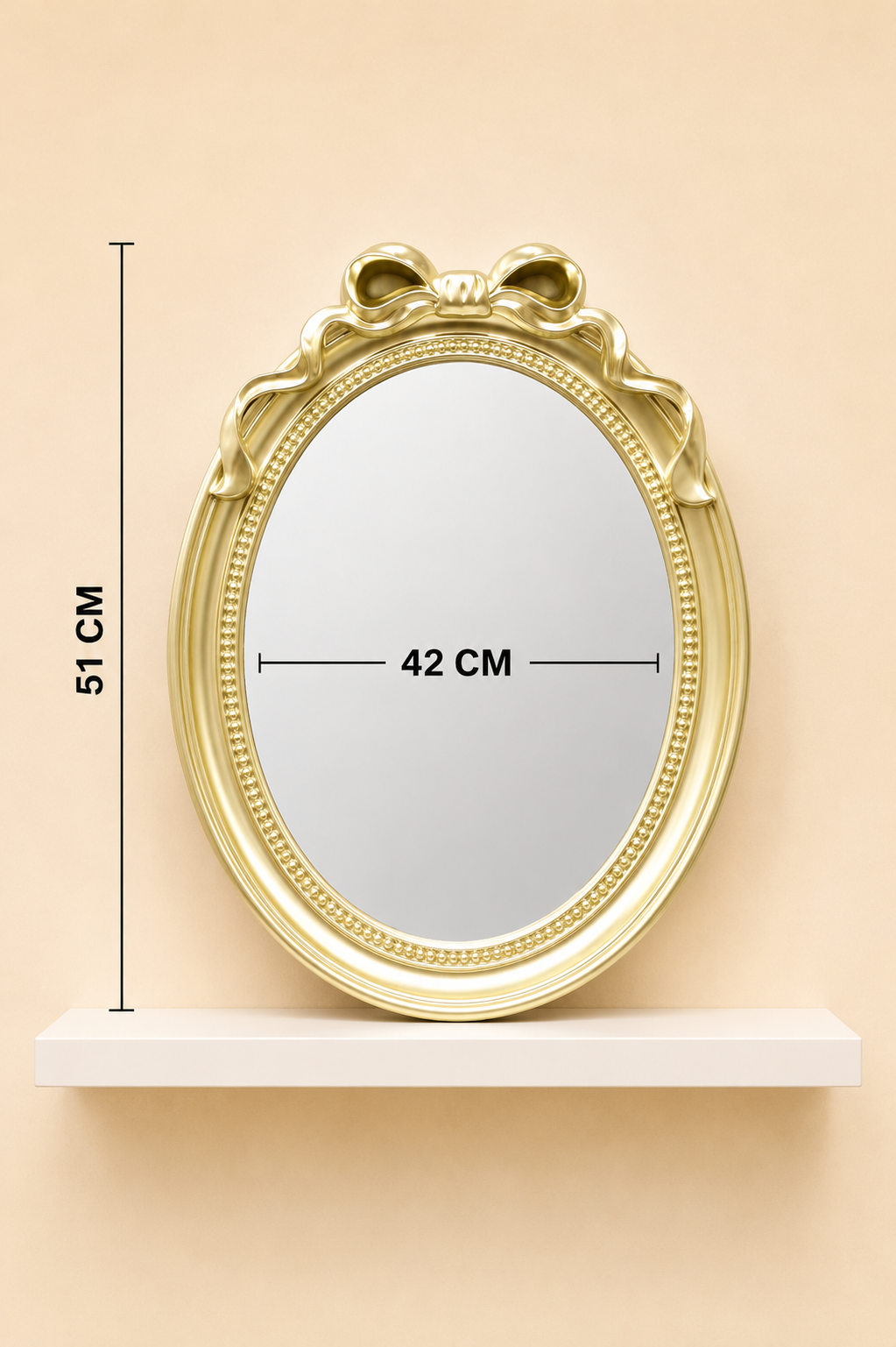 Dekoratif Duvar Aynası Oval (54x42 Cm) KOD: TUTKU-3240